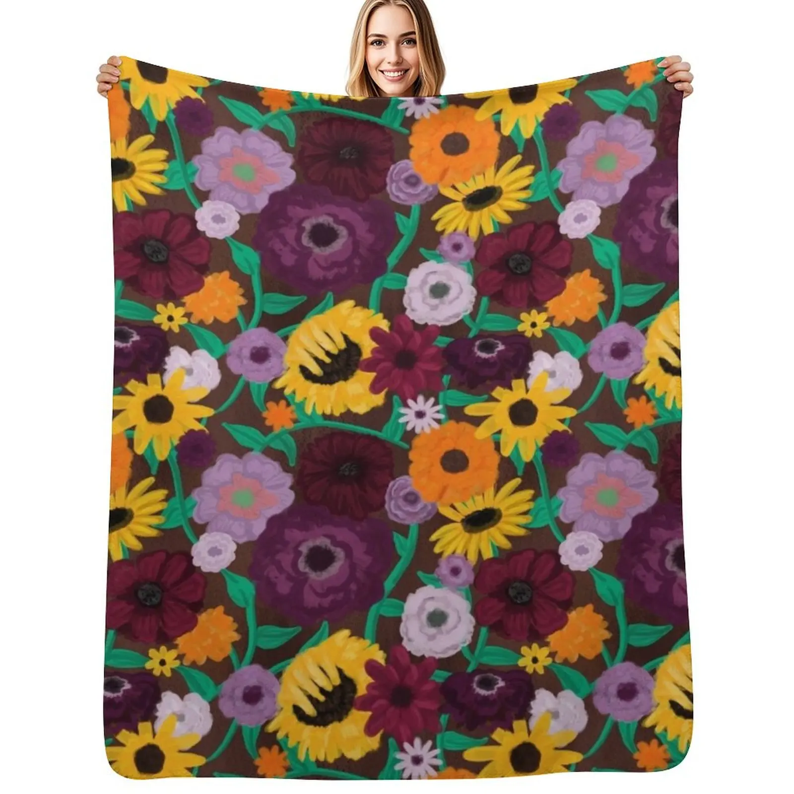 

Surprise Song Piano Flowers Acoustic Set Throw Blanket Summer Thermal blankets and throws Blanket