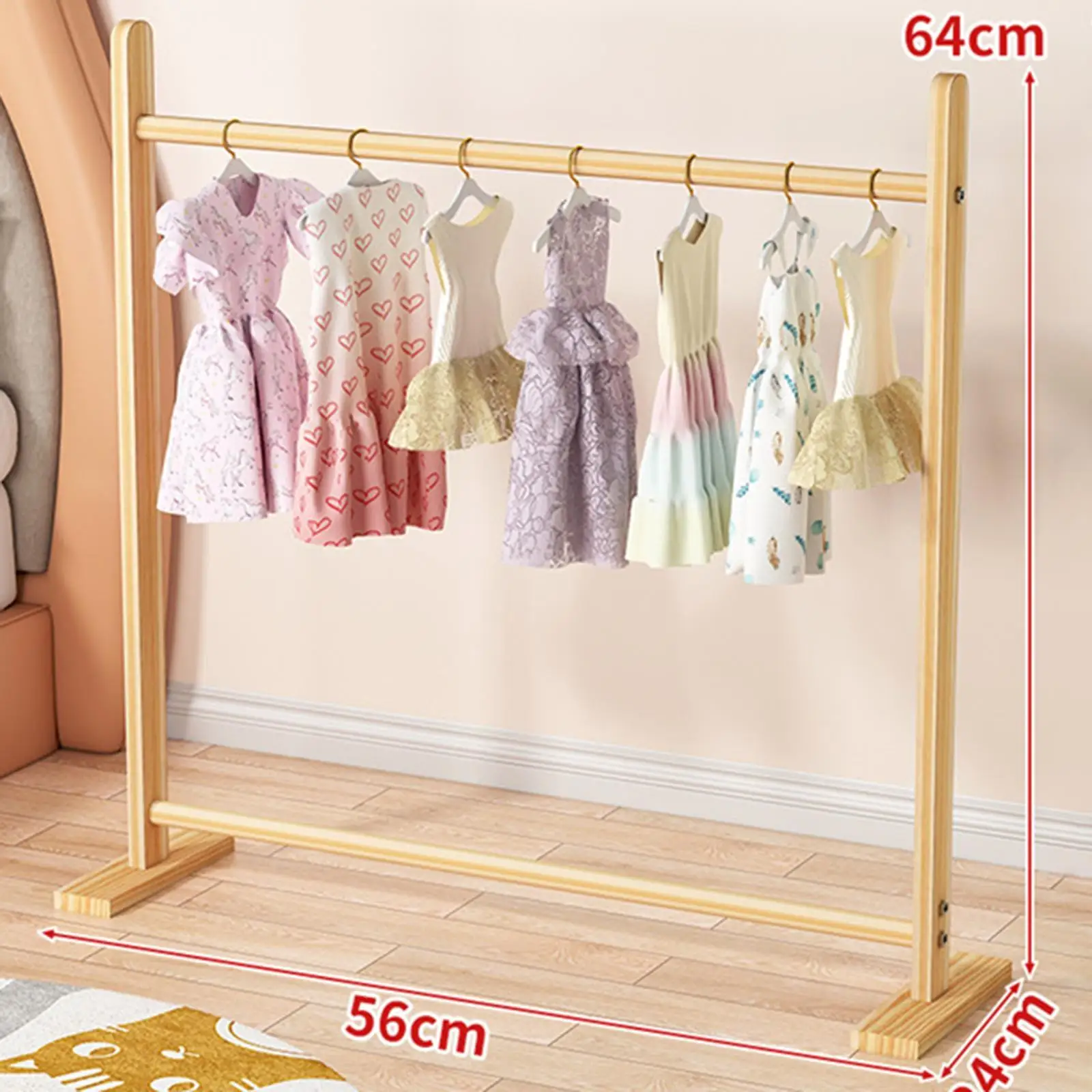 Pet Clothes Rack Simple Wood Stable Multifunctional Pet Hanger Cat Wardrobe Wooden Dog Wardrobe for Cats Hats Dogs Shoes Bedroom