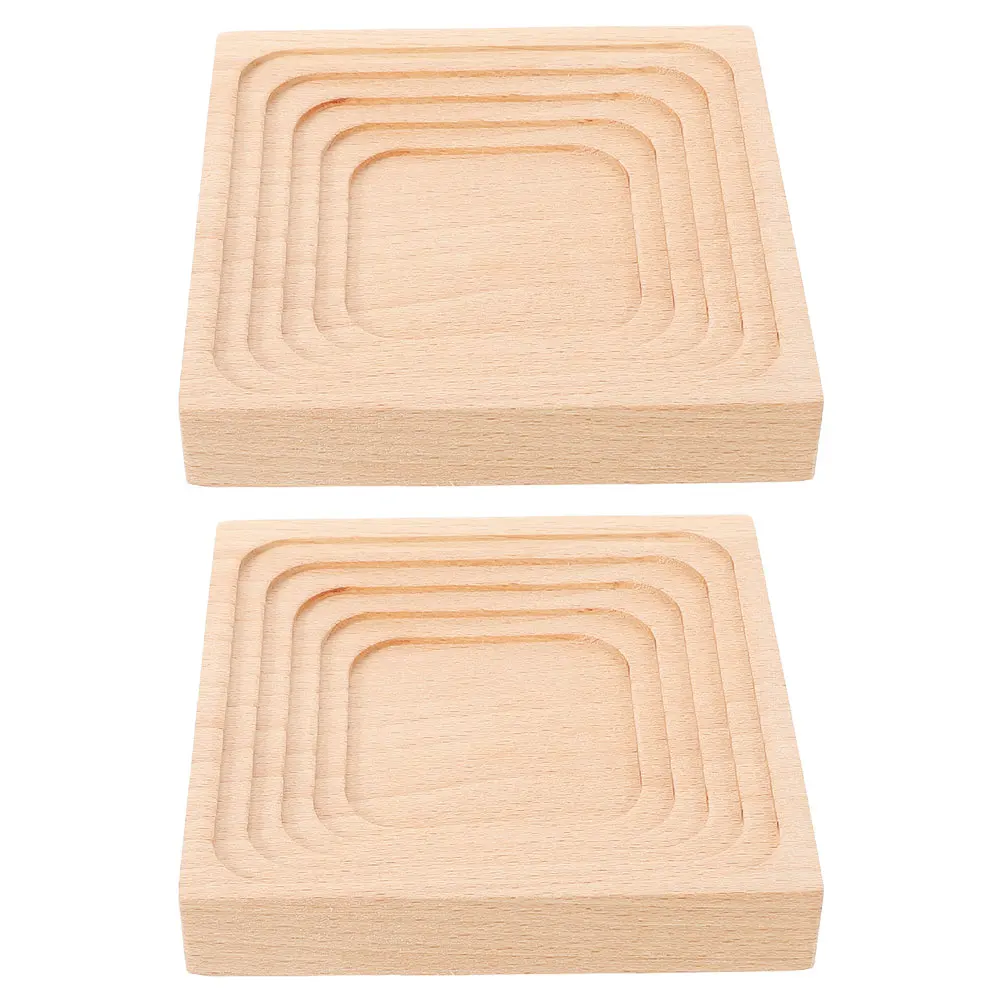 

2pcs Japanese Wooden Trays Unique Design Smooth Polished Ideal Size For Tea Fruit Desserts Serving Decorative Tray Beige