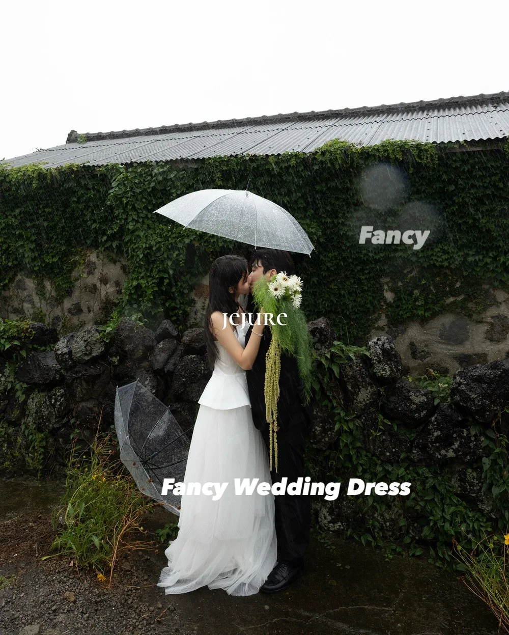 Fancy Korea Simple A Line Wedding Dress Spaghetti Straps Satin Tulle Evening Party Dresses Floor Length Back Corset Customized