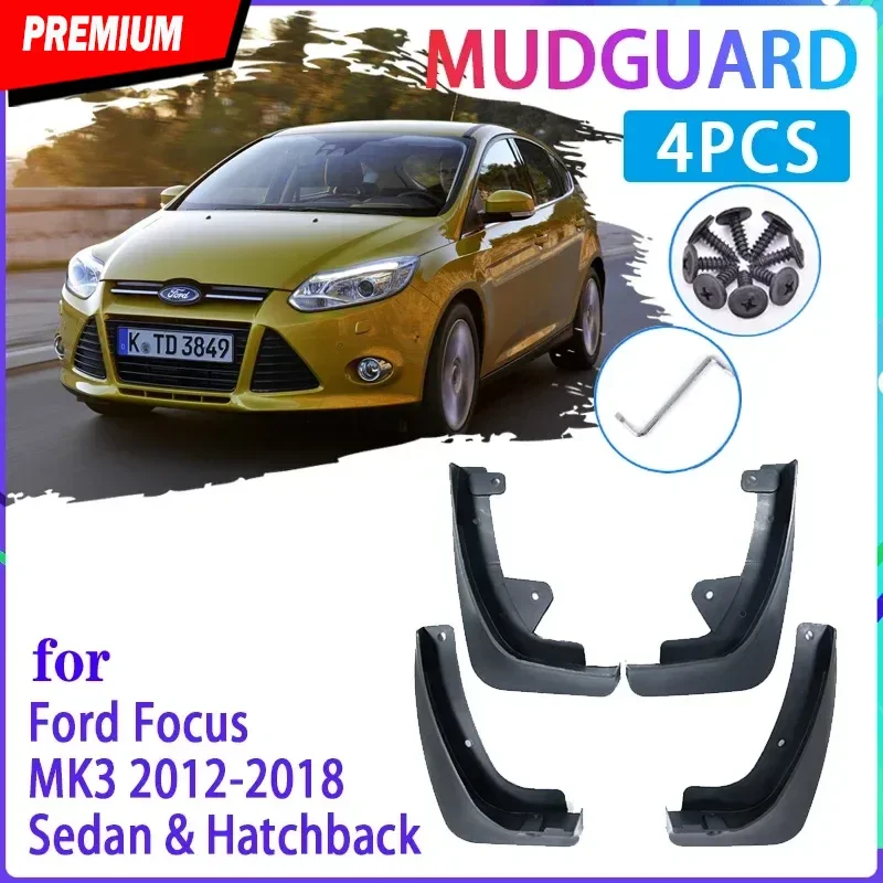 For Ford Focus 3 MK3 2011~2018 4 PCS Car Mud Flaps Mudguard Splash Guards Fender Mudflaps Auto Accessories