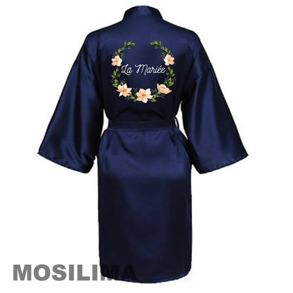 Bride Bridesmaid Wedding Robe Kimono Bathrobe Gown Nightgown Casual Satin Short Women Sexy Nightwear Sleepwear SP230