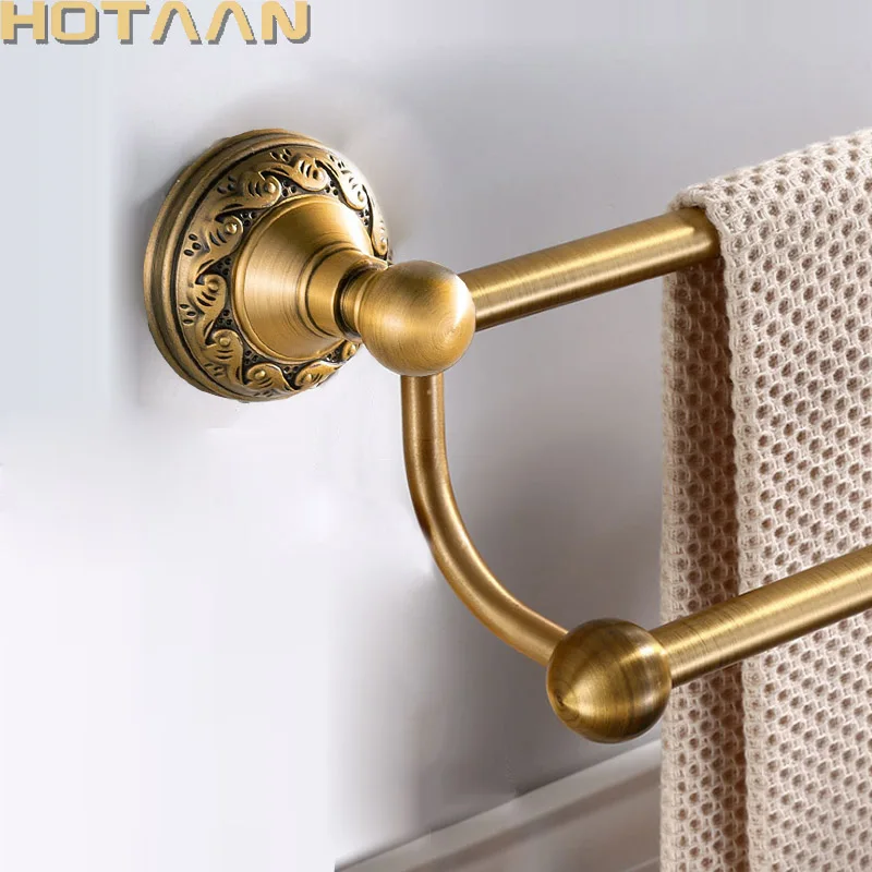 Antique Brass Bathroom Towel Holder Single Towel Bar Towel Rack Solid Aluminium Towel Rail 30/40/45/50/60cm Bathroom Accessories