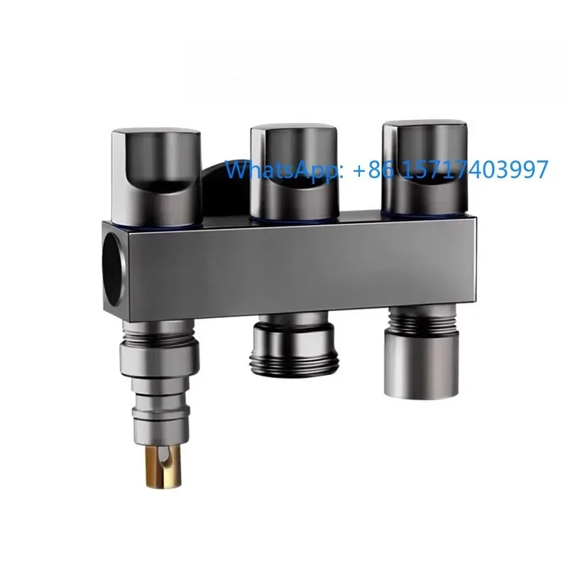 One in three out angle valve, all copper three control three-way water distribution valve, multifunctional inlet valve