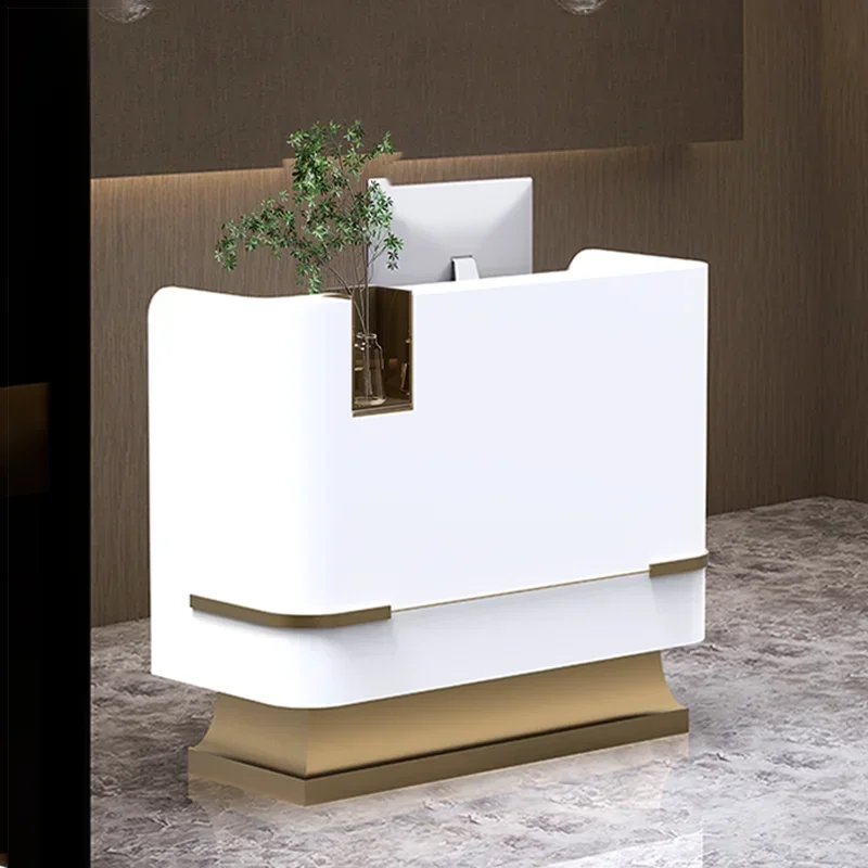 Light luxury high-end reception table, company front desk welcome desk simple modern information desk guide checkout page