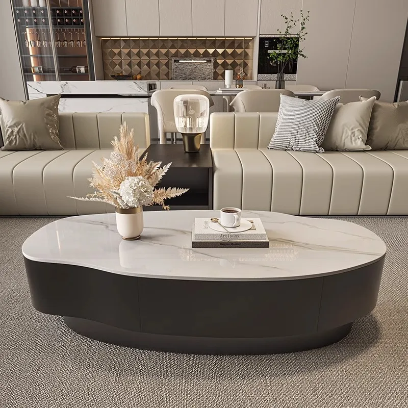 

Special-shaped slate mango coffee table modern simple size apartment type