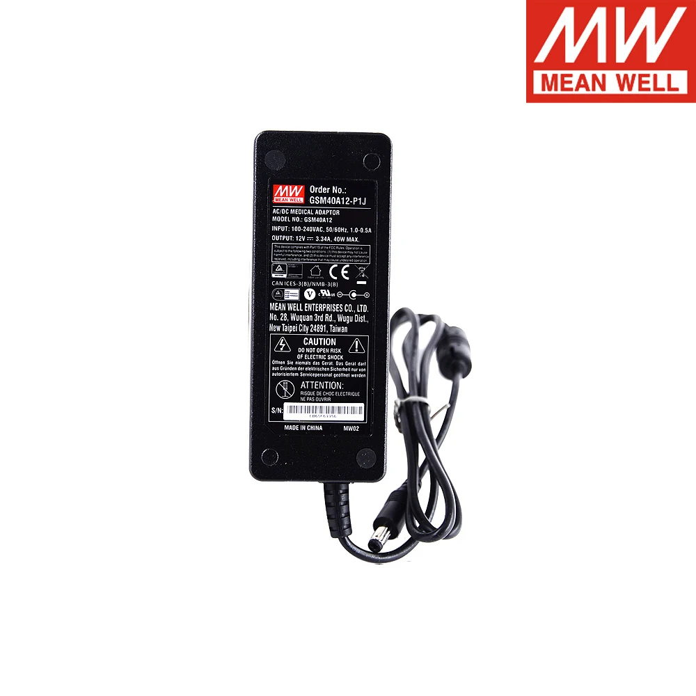 Original Mean Well GSM40A15-P1J Meanwell 80-264V AC TO DC 15V 2.67A 40W Single Output Medical Power Supply