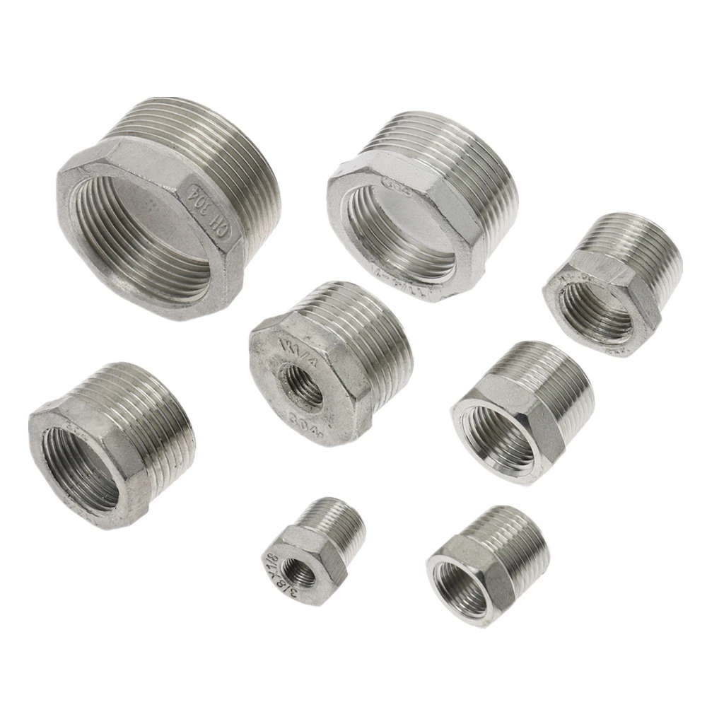 Tonifying Heart Reducer Bushing 1/8 1/4 3/8 1/2 BSP Male/Female Thread SS304 Stainless Steel Pipe Fittings For Water Gas Oil