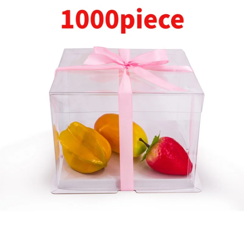 10 00piece.Custom.cake boxes transparent Customized Classic Transparent Plastic PET Packaging Boxes Cake Food wit