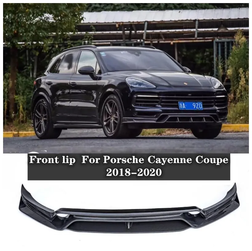 For Porsche Cayenne Coupe 2018-2022 Carbon Fiber Front Lip Splitters Rear Diffuser Spoiler Wind Knife Side Skirts Protector