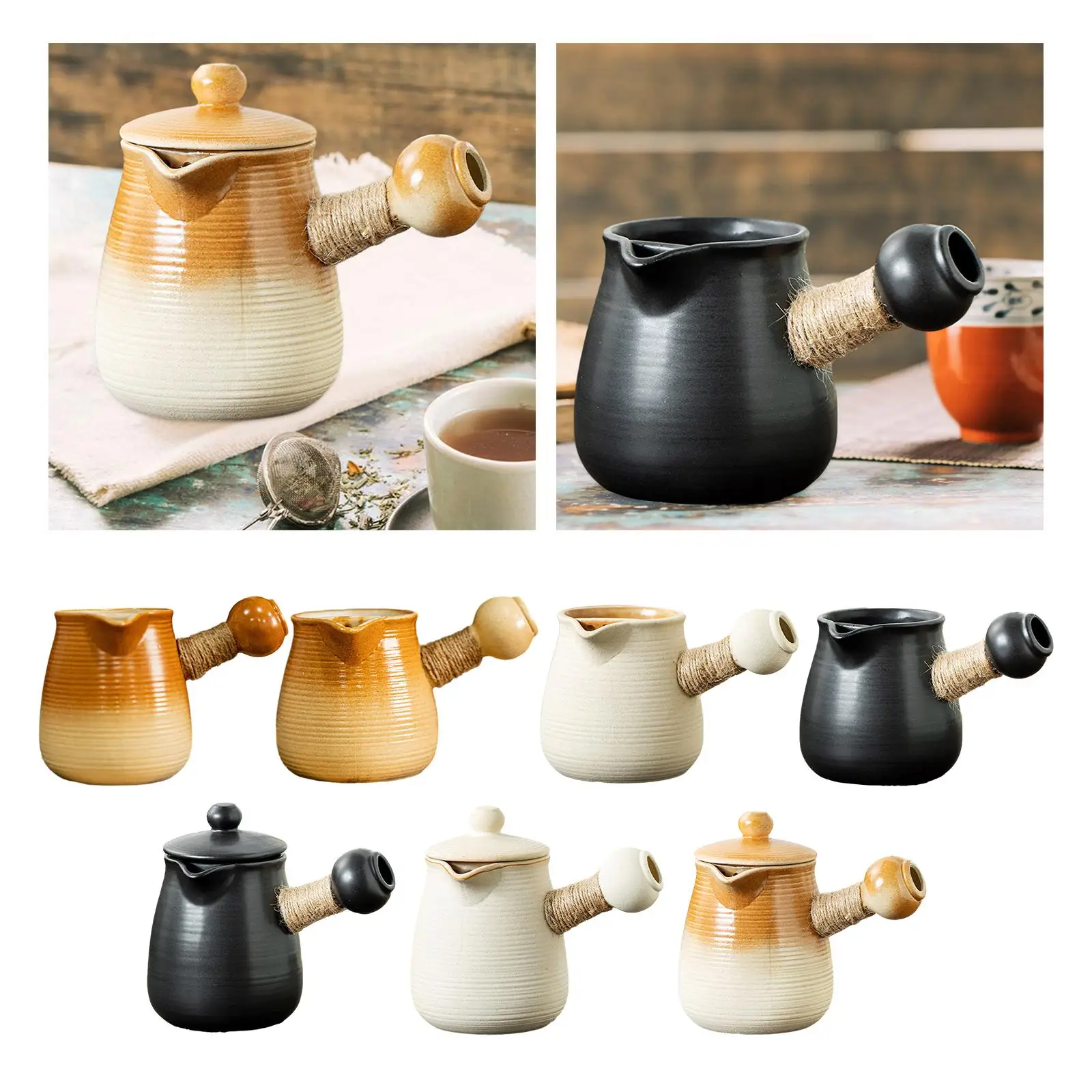 

Chinese Ceramic Teapot Loose Leaf Tea Pot Tea Kettles with Side Handle Tea Maker Kettle for Outdoor Picnic Tea House Hiking
