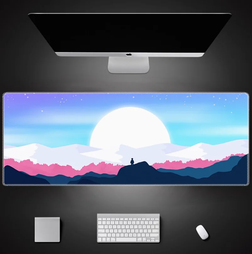 

Minimalist Natural Mountain Beauty Mausepad Natural Rubber Desk Setup Gamer Accessories Keyboard Anime Art Table Mouse Carpet