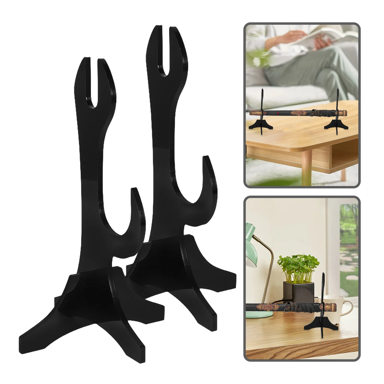 

Держатель для мечей на 2 меча, двухуровневая подставка для боевых искусств, горизонтальная витрина, компактный органайзер, стойка для нескольких мечей, устойчивая конструкция