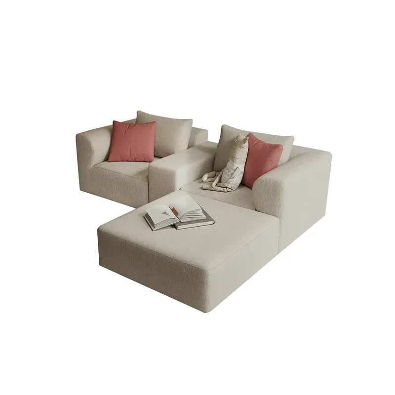 Small L-Shape Chaise Modular Sofa with Vacuum Compression for Hotel Living Room or Bedroom Factory Price Cloud Sectional