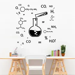 Chemical Formula Wall Stickers for Livingroom Science Class Lab Vinyl Decals Decor Laboratory Modern Home Decoration HJ0307