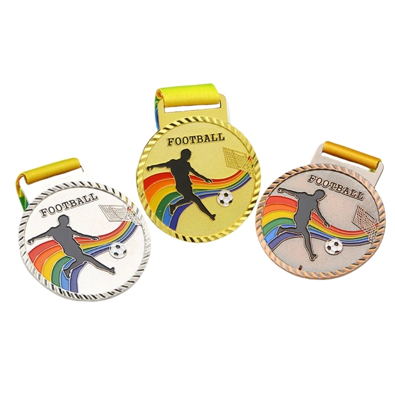 Gold/Silver/Bronze Metal Prizes Awards Soccer Medals for Kids and Adults Award Medals for Competitions Football Games Dropship