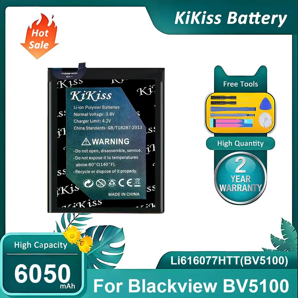 

Новый улучшенный аккумулятор для мобильного телефона Blackview BV5100, Li616077HTT(BV5100), 6050 мАч