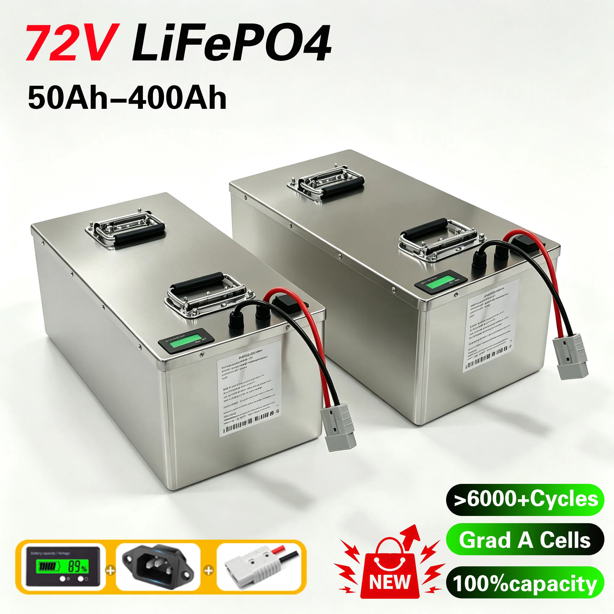 

72VLiFePO4 Lithium Battery 60Ah 100Ah 150Ah 200Ah 280Ah 300Ah for 7KW 14KW Scooter Motorcycle Tricycle Hybrids Electric vehicle