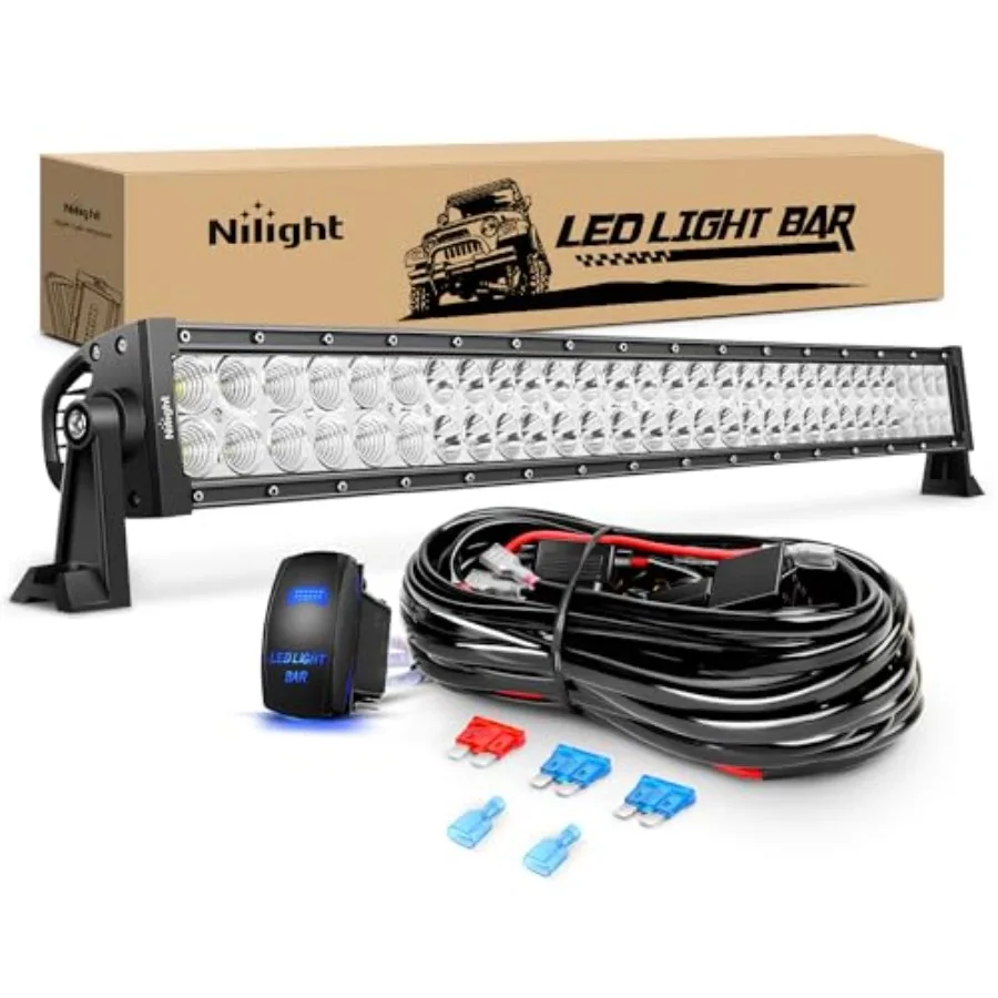 LED Spot Flood Combo Led Off Road s 12V 5Pin Rocker Switch LED Wiring Harness Kit 2 Years Warranty ZH079 Clear White