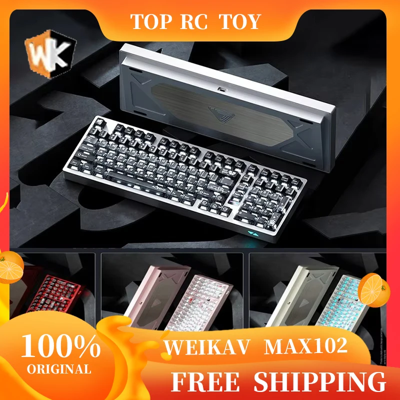

WEIKAV MAX-102 Механическая клавиатура Беспроводная трехрежимная алюминиевая 101 клавиш QMK/VIA 10000 мАч ПК Киберспортная игровая клавиатура для ноутбука Подарки