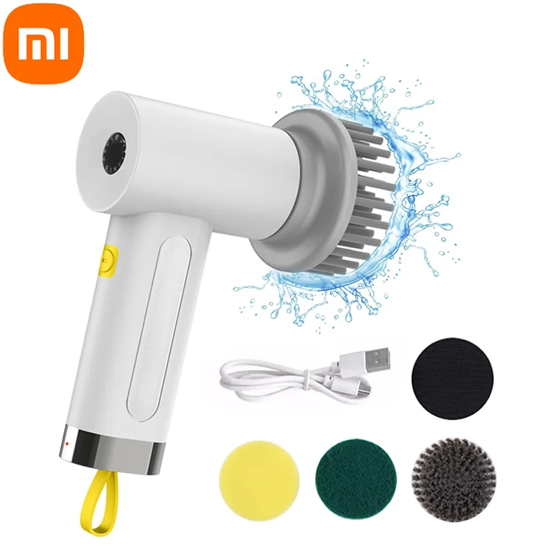 Xiaomi MIJIA Electric Scrubber Spin Cleaning Brush Power Scrubber With 4Replaceable Brush Heads Electric Cleaning Brush Bathroom