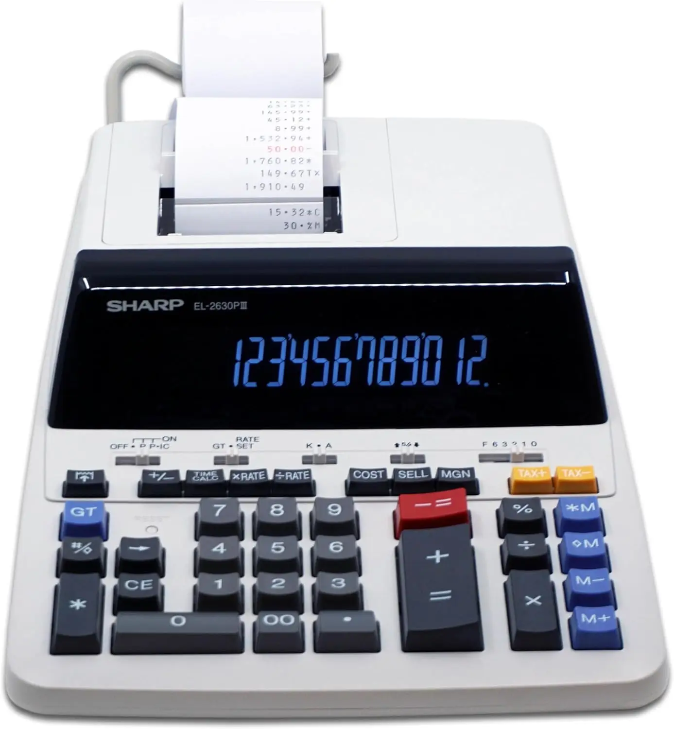 

Large Display Standard Function Calculator with Printer, White, Easy-to-Use for Fast Calculations