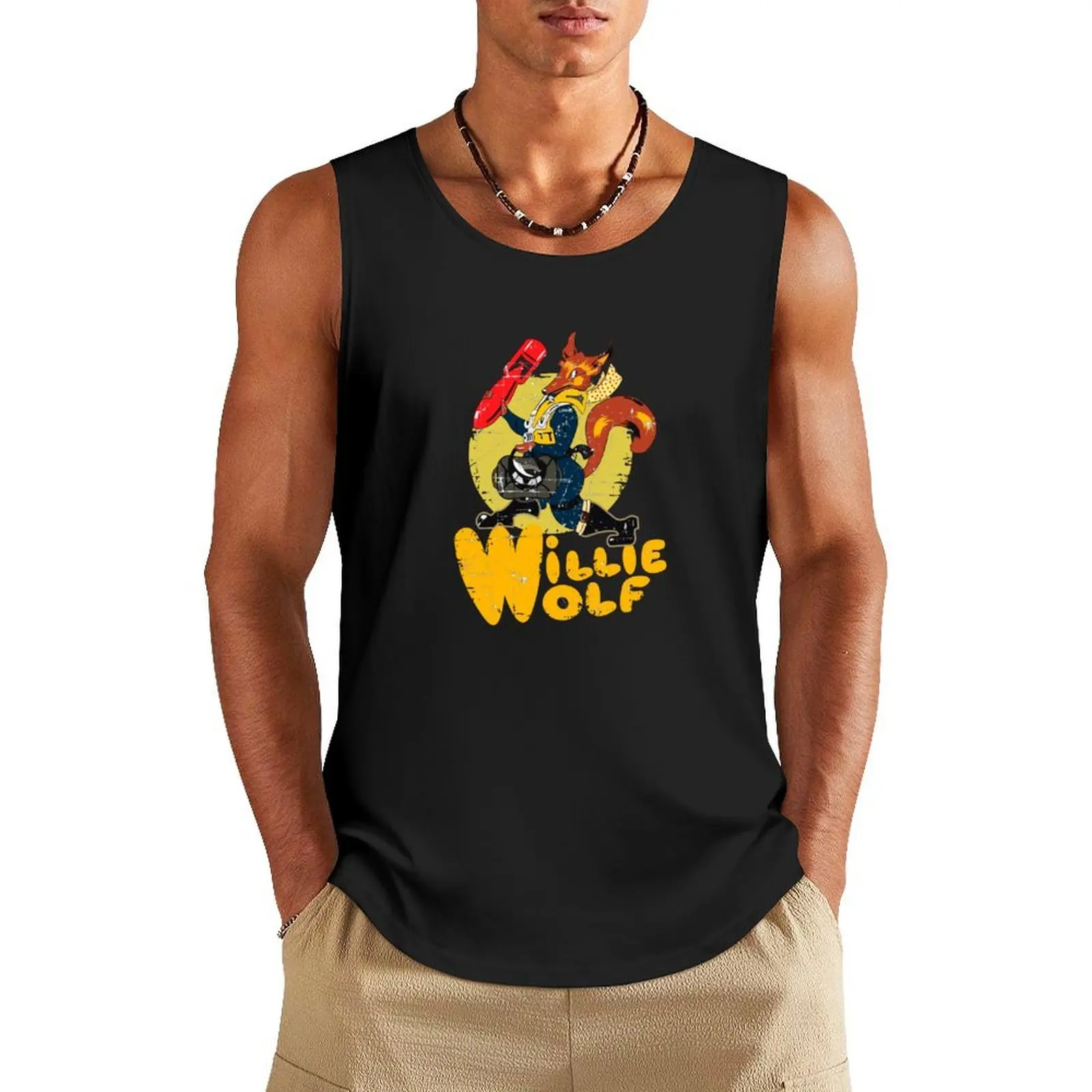 

UK - RAF Halifax Mk. VII (serial NP717) Willie Wolf Nose Art - Grunge Style Tank Top plain t-shirt t shirt gym wear men