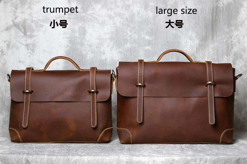 Retro Leder herren Handtasche Top Schicht Rindsleder Aktentasche Crazy Horse Leder Messenger Schulter Große Kapazität Computer Tasche NZPJ – Detail 2