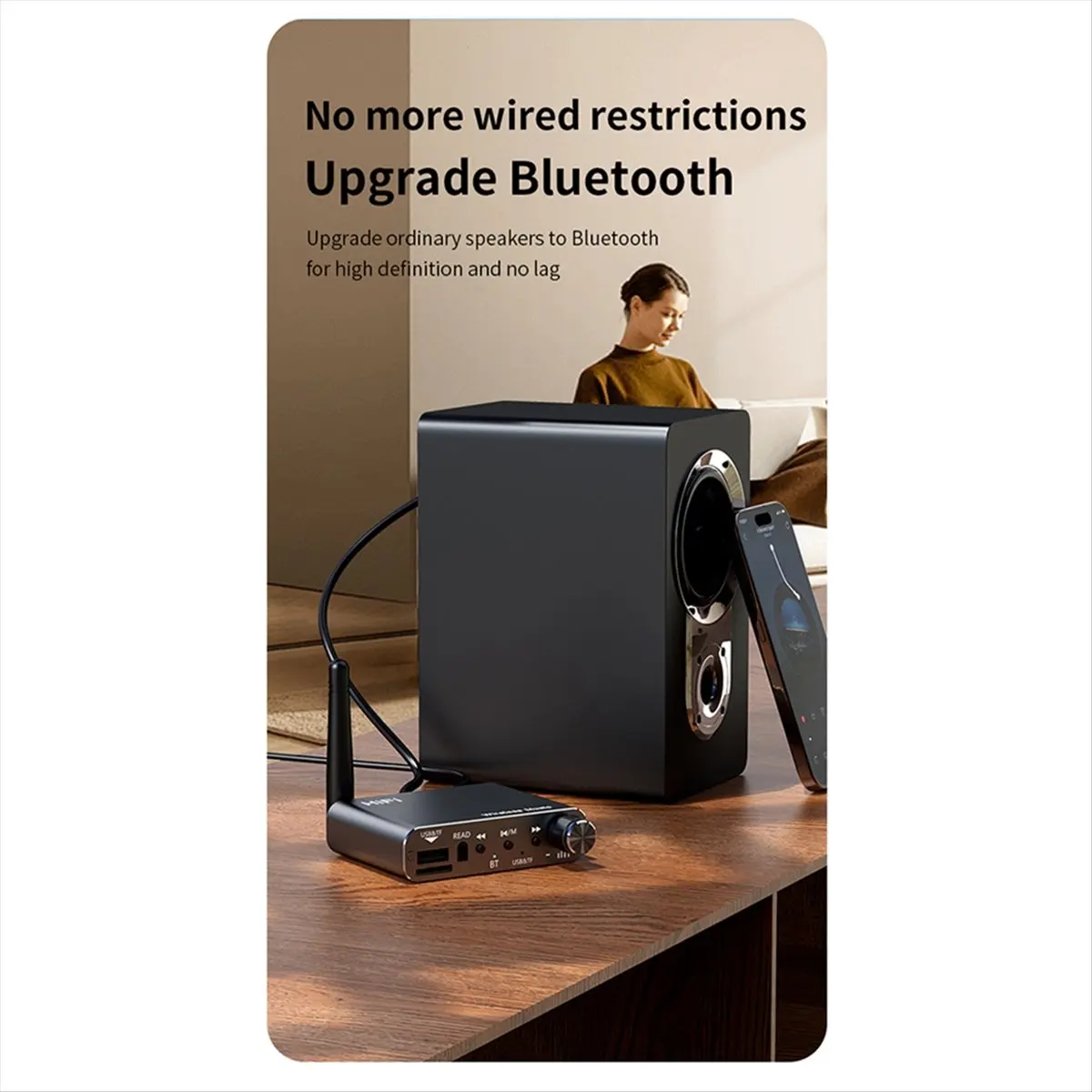 828 Bluetooth 5.4 Audio Transmitter Receiver 3.5MM AUX for RCA USB U-Disk HIFI Stereo Music Adapter DSP Decoding