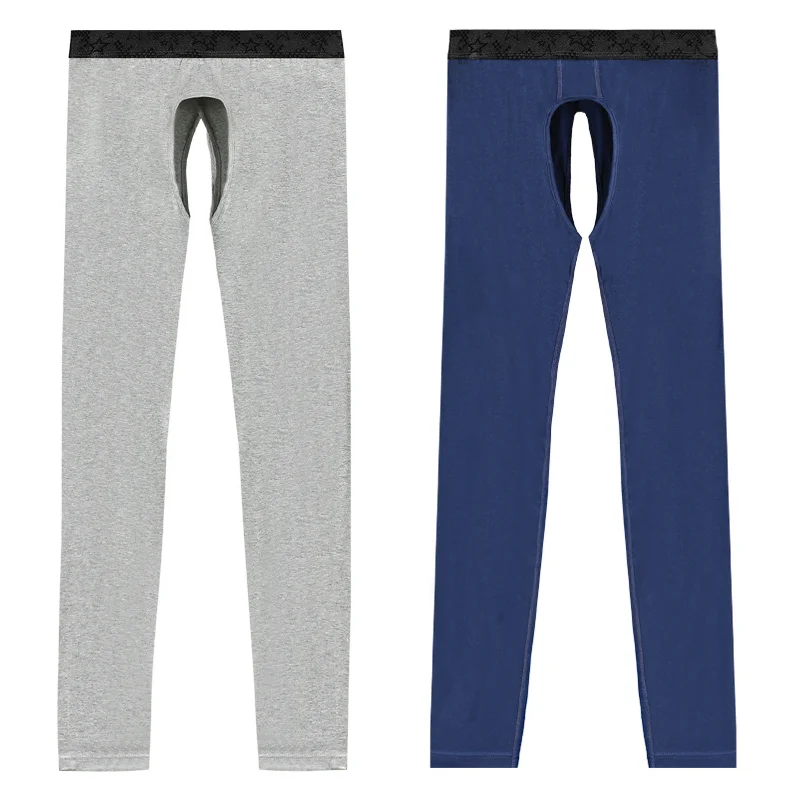 2026 New Open-crotch Thermal Pants Men Thin Leggings Old Long Johns Autumn Winter Tight Inner Threaded Pants Men's Cotton Pan