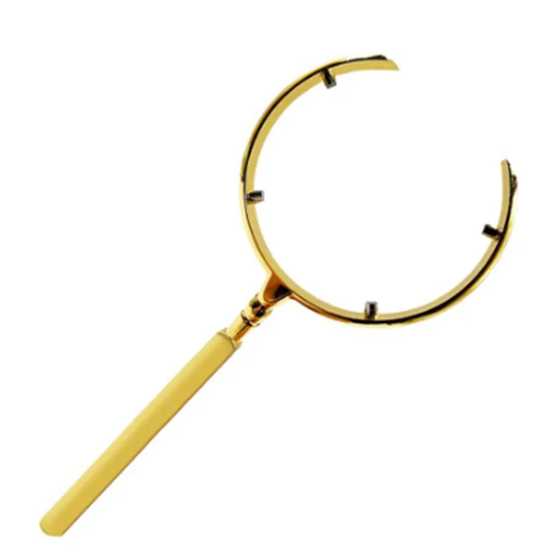 Glass 6X Lens Opening Metal Frame Loupe For Inspection Jewelry Stamp Reading Magnifier