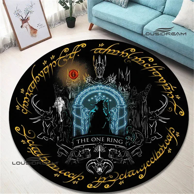 L-Lord of the Rings printed round carpet living room bedroom beautiful carpet non-slip door mat photography props birthday gift