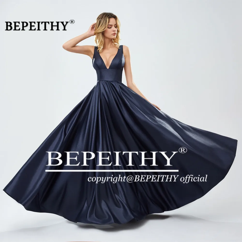 BEPEITHY – robe De soirée longue, col en V, corsage transparent, Sexy, 2021