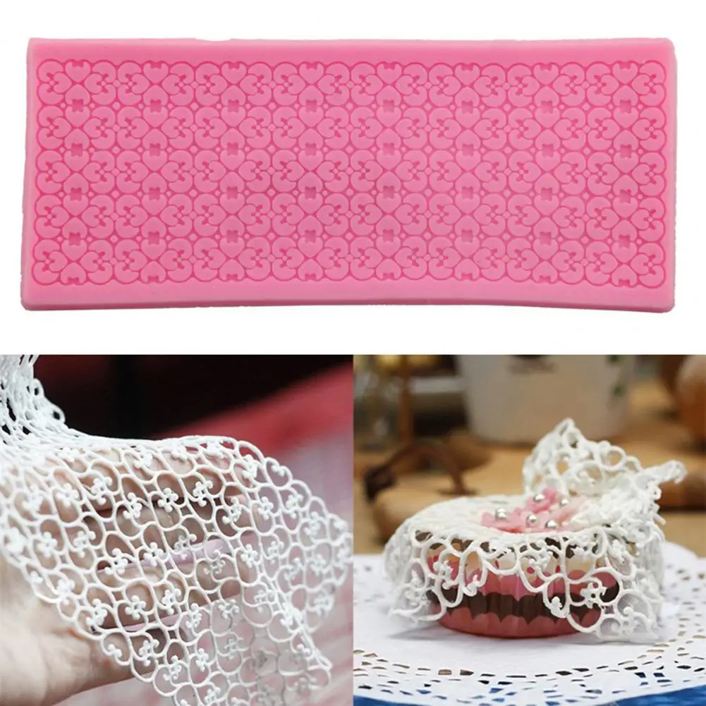 Fondant Mould Mat Non-stick DIY Silicone Lace Fondant Mould Sugar Craft Cake Lace Trim Mold Baking Tool Kitchen Gadget