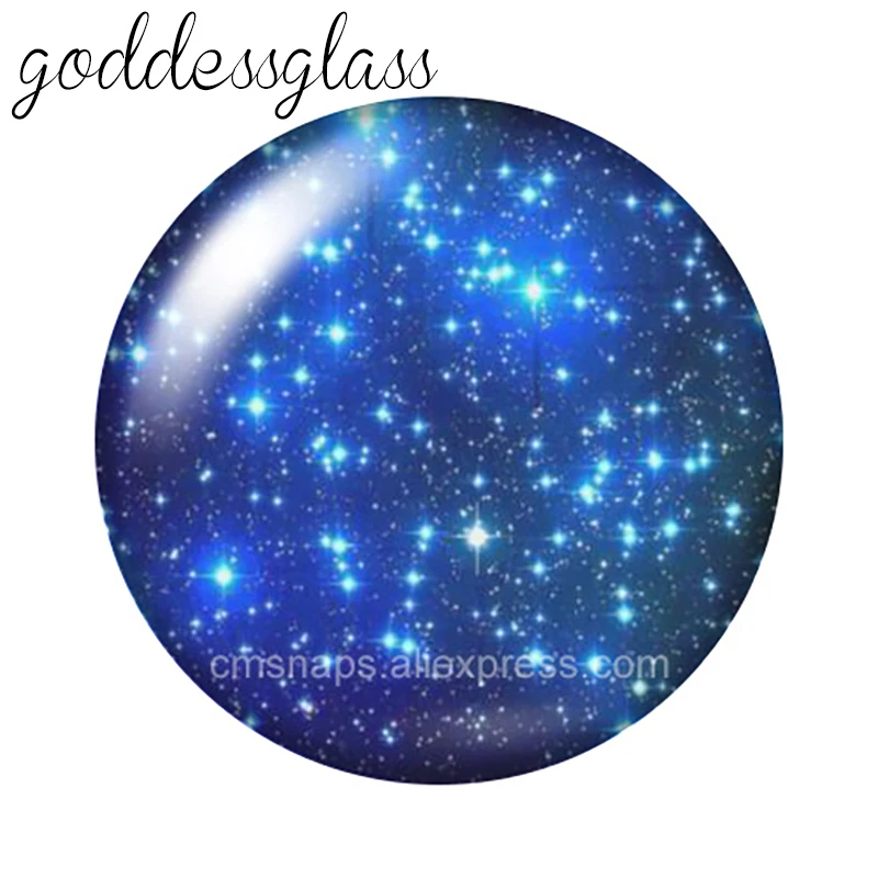 Outspace Baru Bintang Aurora Langit Berbintang Kosmik 10 Buah 12Mm/18Mm/20Mm/25Mm Kaca Foto Bulat Temuan Pembuatan Punggung Datar Demo Cabochon