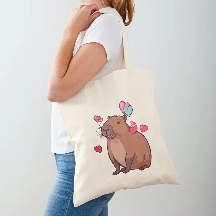Capybara in love Tote Bag Gift bags Handbags reusable shopping bags Custom bag