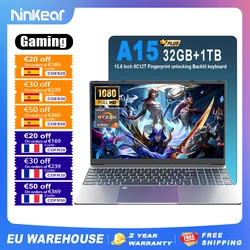 Ninkear Laptop A15/A15 Plus AMD Ryzen™ 5 5500U/7 5700U 15.6' FHD IPS 16+512G/32+1TB SSD Backlit Keyboard Fingerprint Unlock