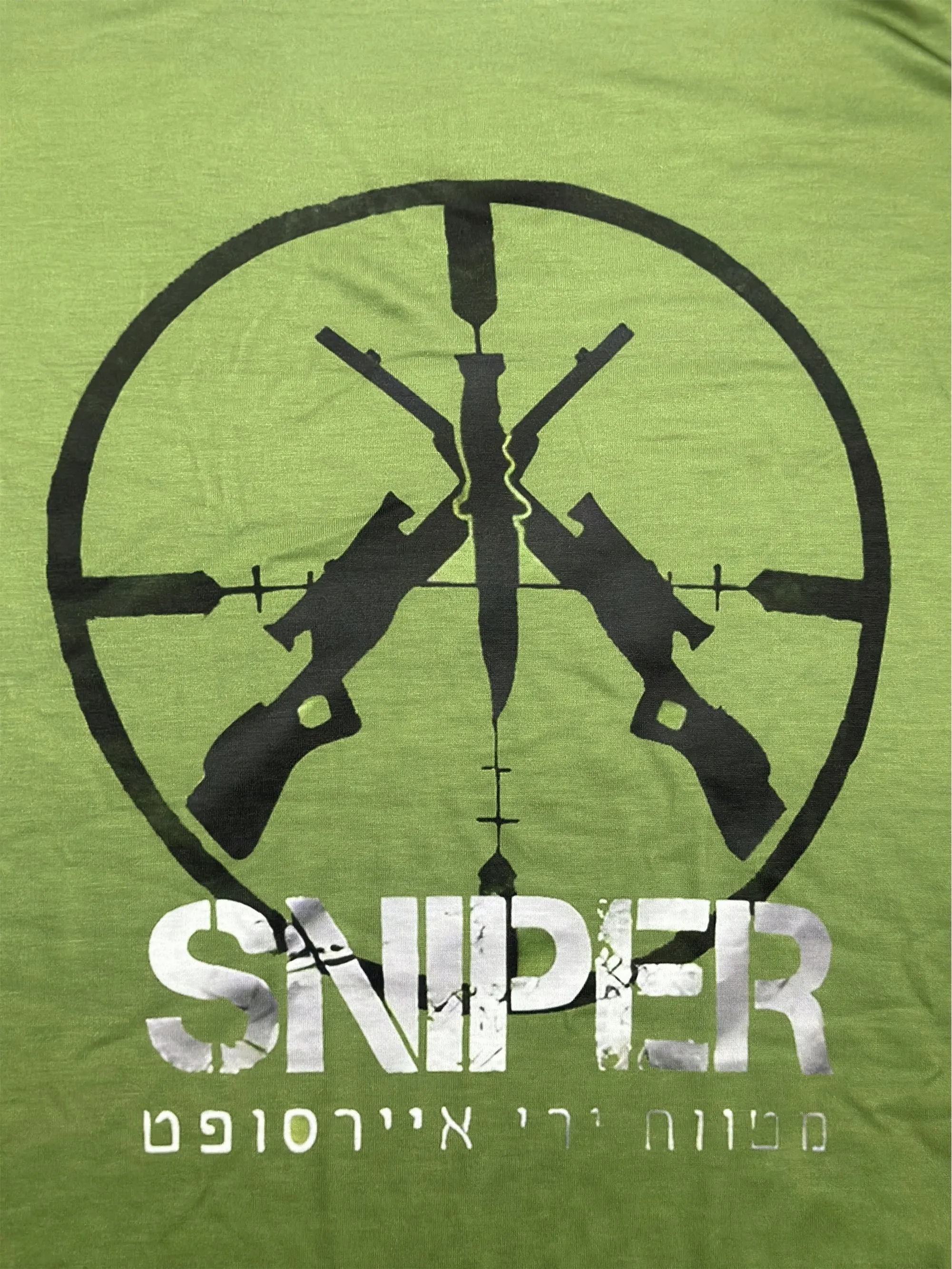 Sniper Graphic with Crosshair & Rifle Design-100% cotton summer O-neck short sleeve casual printed men's T-shirt.
