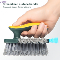 4 In 1 V-Shape Crevice Scrubber Brush Kitchen Bathroom Tile Floor Cleaning Brush Window Groove Corner Toilet Cleaner