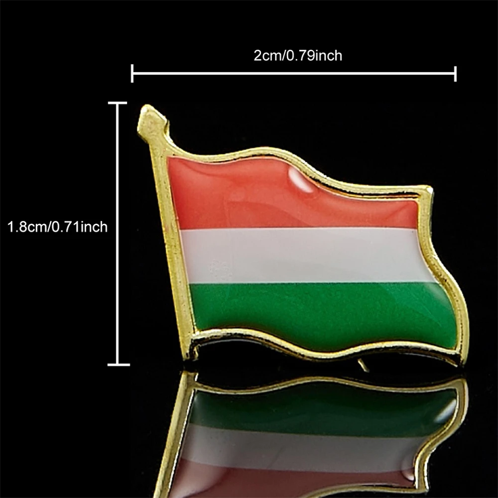 Hungary National Patriotism Flag Lapel Pin Proudly Waving Casual Backpack Clothes Collar Pin Decoration