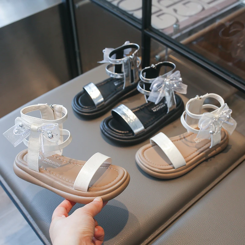 

Girls Platform Roman Sandals Summer Lolita Bowknot Children High-top Sandals Princess Dress Open-toe Kids Causal Beach Sandals