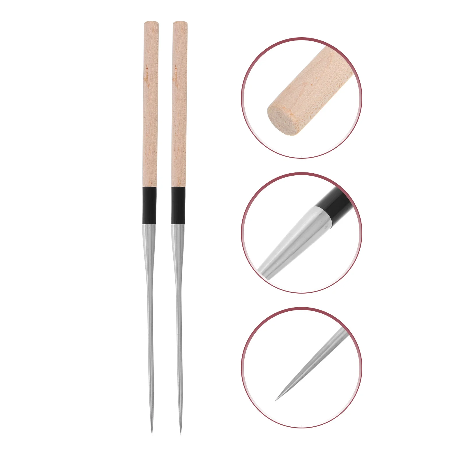 

2Pcs Stainless Steel Japanese Chopsticks Pointed Tip Design Long Cooking Chopsticks for Sushi Fillet Chef Plating Tools