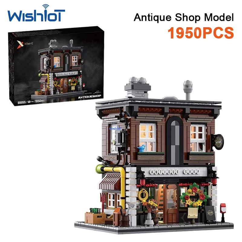 1950 Pcs Medieval Antique Shop Building Blocks Street View Grocery Store Assembly Desktop Ornaments Toys Gifts For Kids