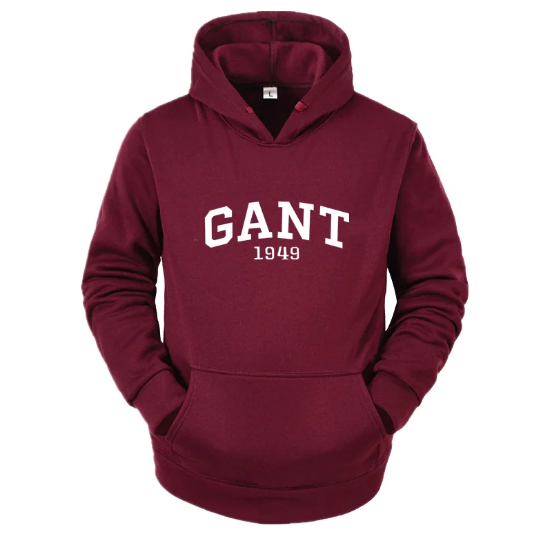 جديد 2025 للرجال Harajuku y2k خريف/شتاء موضة غير رسمية حروف غانت مطبوعة رياضية شارع مريحة من الصوف بغطاء للرأس دافئ