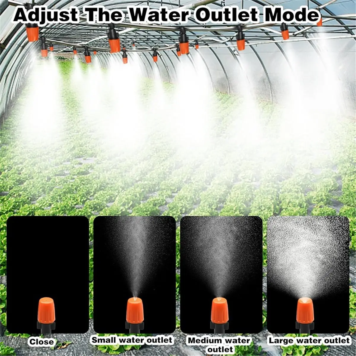 2026 New Tool 150pcs Adjustable Irrigation Drippers,Garden Adjustable Sprinkler Drip Irrigation Mister Head with Tee Irrigation
