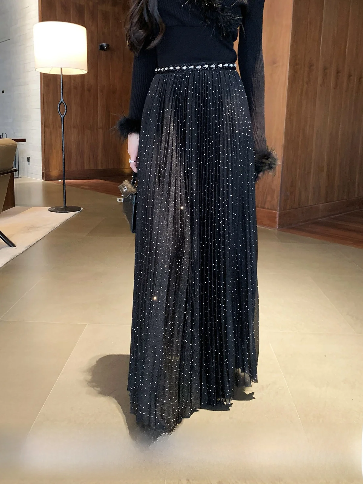 

Юбка Yoyozhang Bla F-образного кроя для женщин: элегантная, универсальная, стройнящая, с завышенной талией, из полиэфирного волокна, для повседневной носки, дизайн Fi-sc