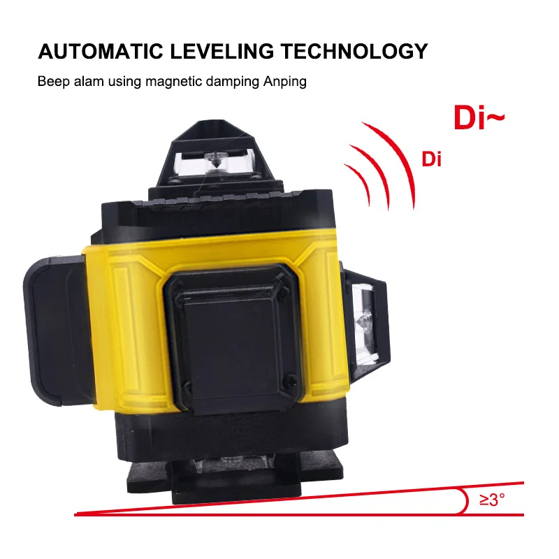 Pratico 4D 16 linee livello Laser verde linee trasversali orizzontali e verticali livello autolivellante 360 ° Laser con telecomando