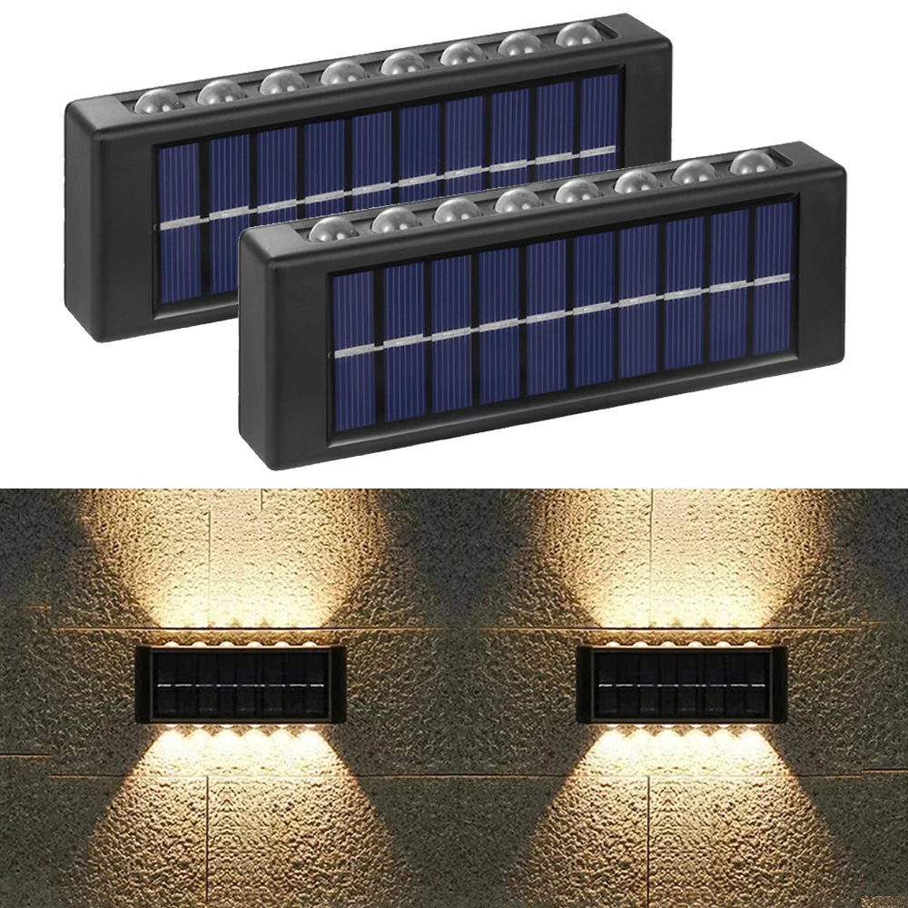 

Solar Wall Lamp Outdoor Waterproof Balcony External Wall Lights Up and Down Spotlight for Courtyard Street Lamp Solar Lights