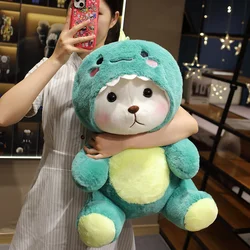 Oso de peluche Kawaii para niños, juguete de peluche de dinosaurio verde, muñeco de peluche de dibujos animados, almohada cómoda para bebés, regalos de navidad