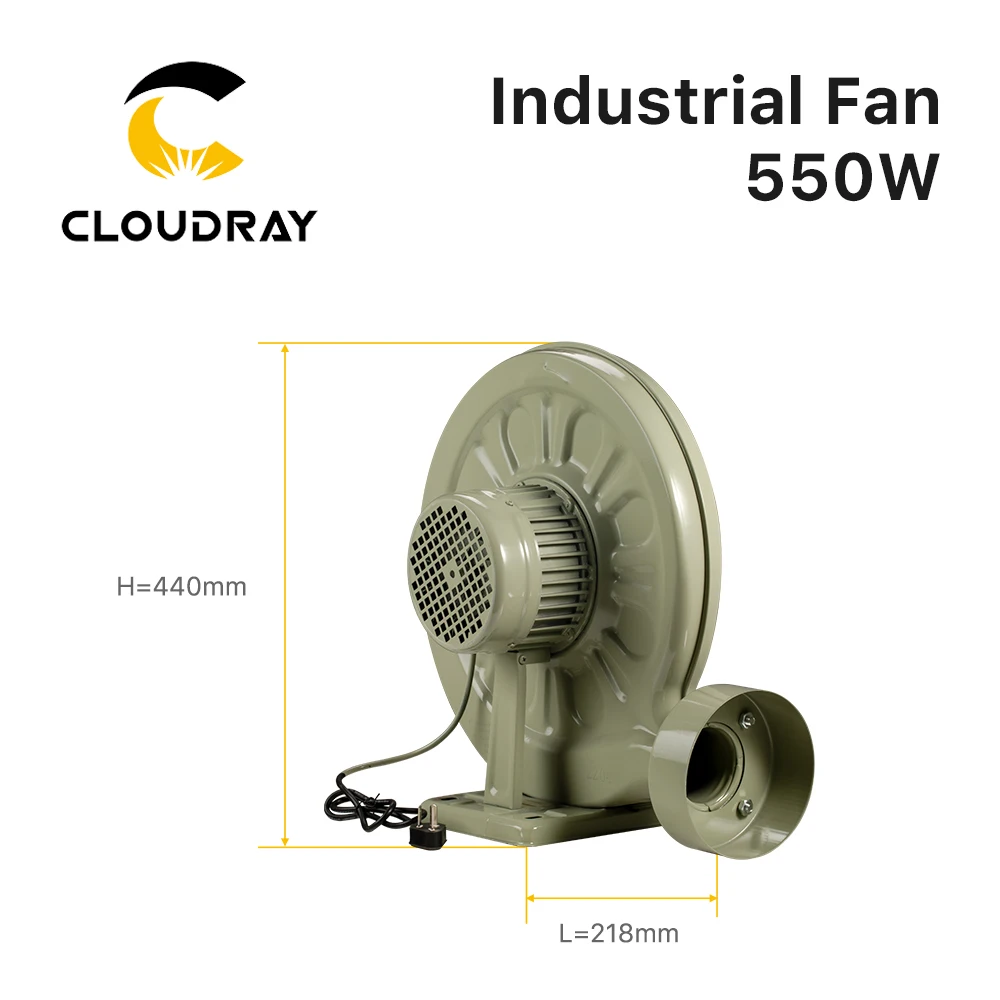 Cloudray 220V 550W Exhaust Fan Air Blower Centrifugal for CO2 Laser Engraving Cutting Machine Medium Pressure Lower Noise